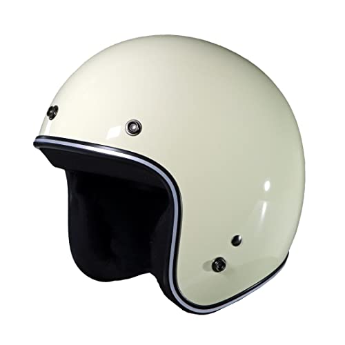 モトベース（MOTO BASE）SG・PSC規格 バイク用 ヴィンテージ タイプ ジェットヘルメット｜MBHL-VJ01｜アイボリー/フリー（57～60ｃｍ未満)